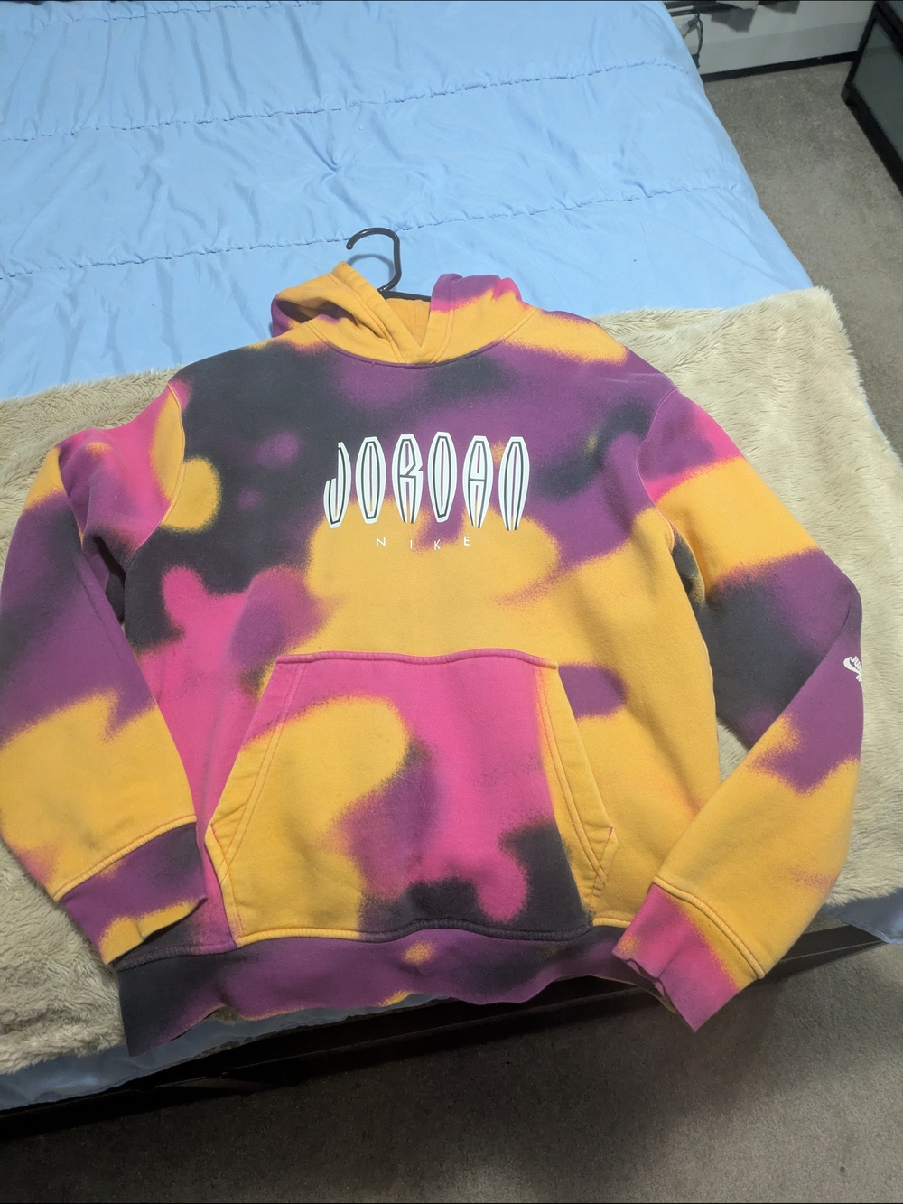 Jordan Tie-Dye Hoodie Sweatshirt - Yellow/Pink/Purple